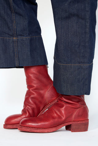 GUIDI Short Back Zip Leather Boots