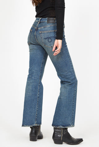 R13 Joan Kick Flare Blue