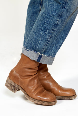 GUIDI Short Back Zip Leather Boots