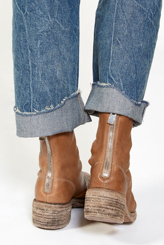 GUIDI Short Back Zip Leather Boots