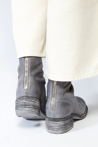 GUIDI Stack Back Zip Leather Boots