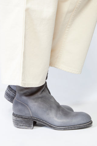 GUIDI Stack Back Zip Leather Boots