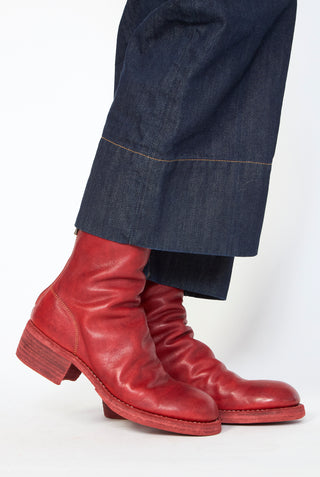 GUIDI Short Back Zip Leather Boots