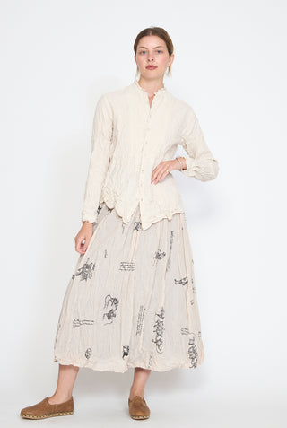 PAS DE CALAIS Plain Shirring Brushed Blouse