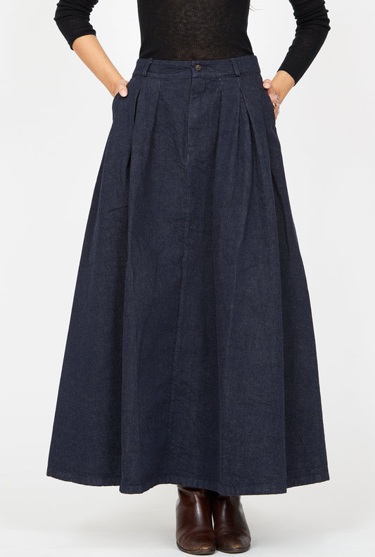 apuntob Indigo Pleated Skirt
