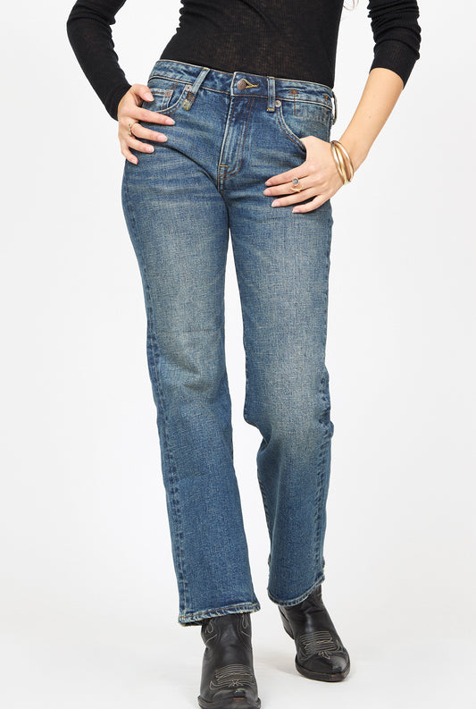 R13 Joan Kick Flare Blue