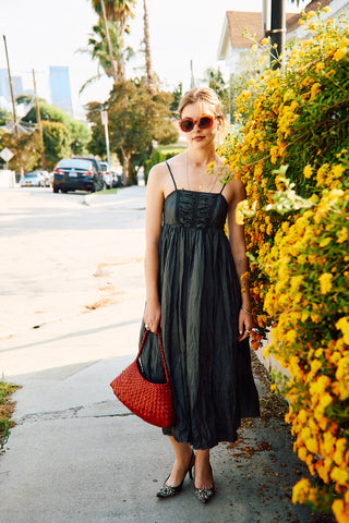 HAZEL BROWN Silk Ruche Dress