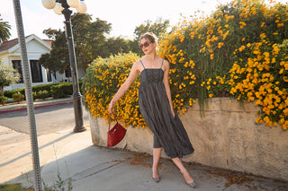 HAZEL BROWN Silk Ruche Dress