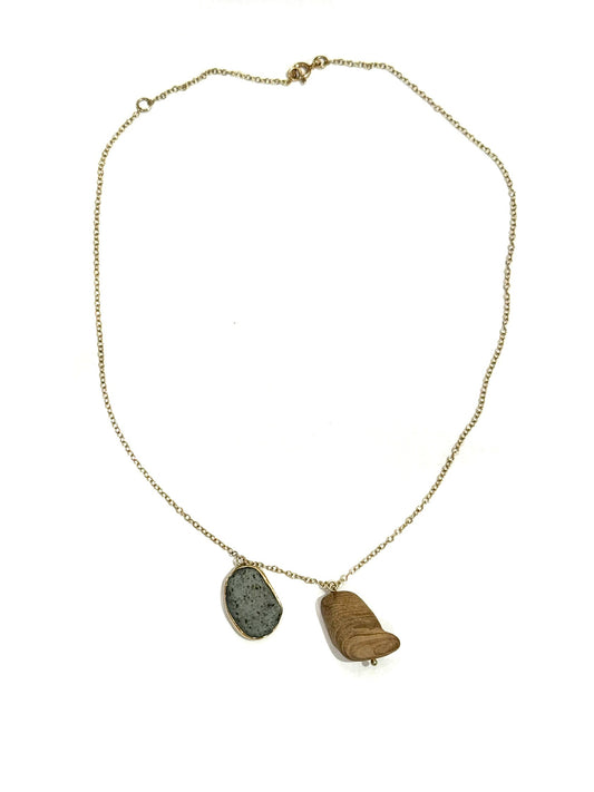 NATHALIE MATHOULIN 9k Gold Spectacle Pendant Necklace